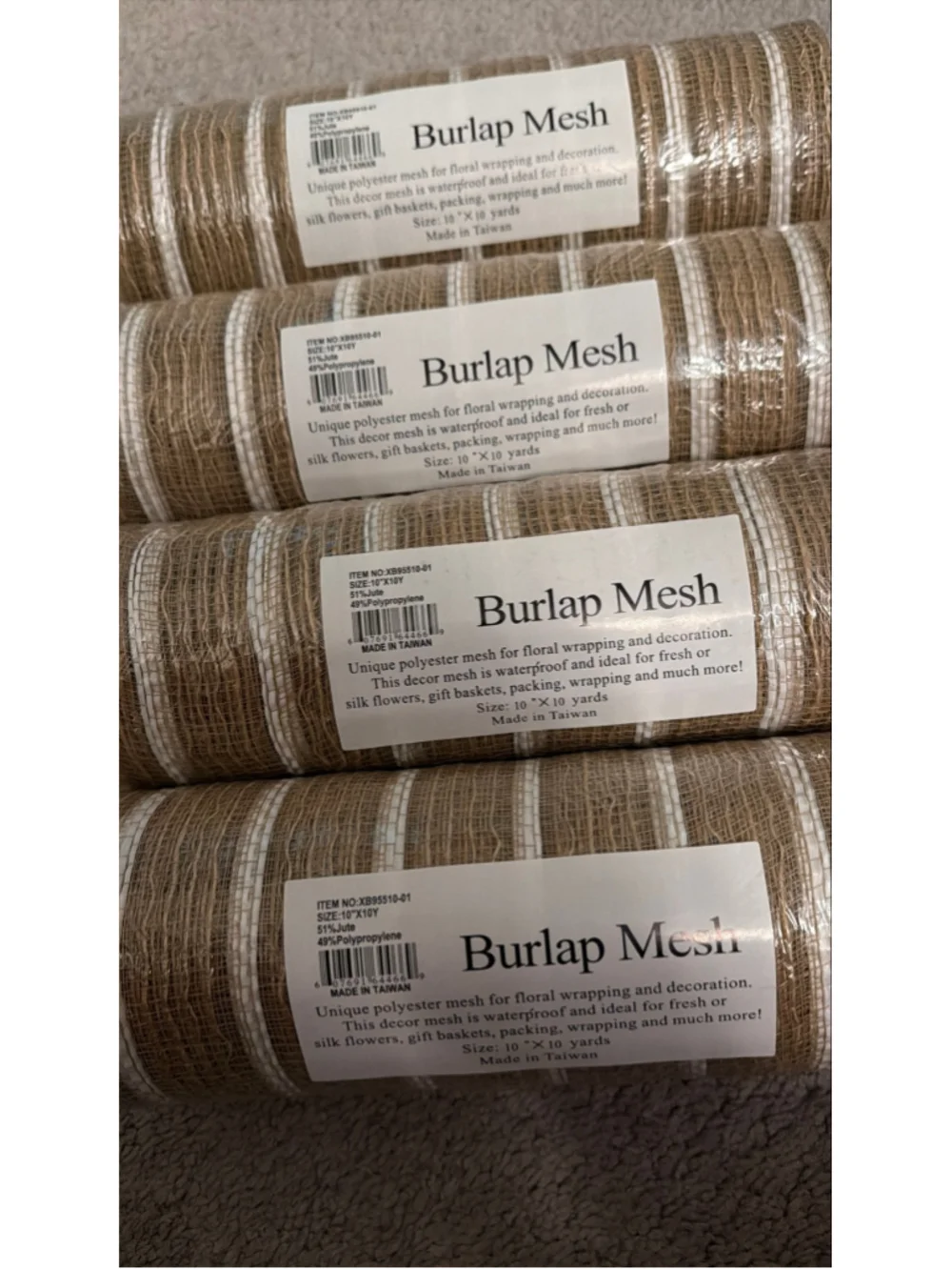 Burlap Mesh Floral Decor 10